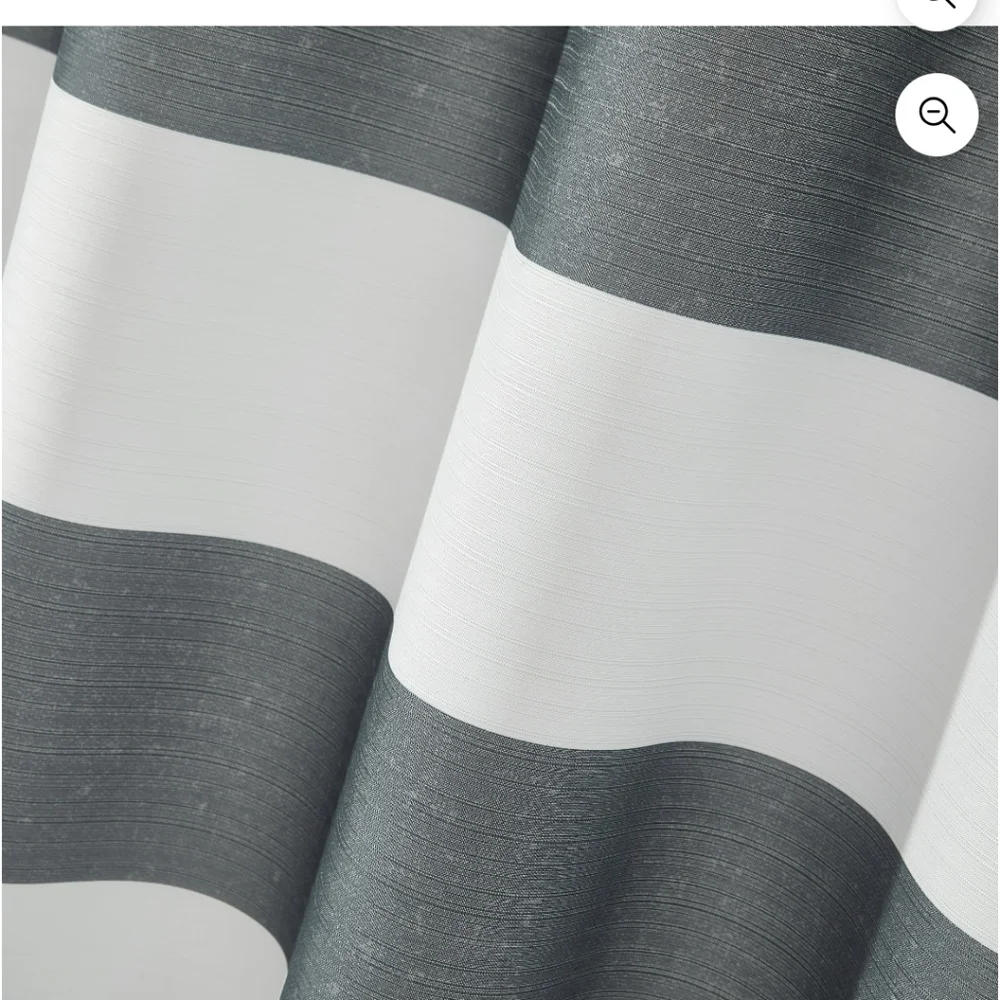 Mainstays Cabana Striped Gray, Ribbed Textured Shower Curtain